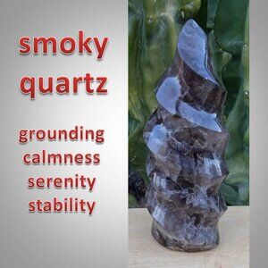SMOKY QUARTZ stone crystal twisted FLAME 01   PROTECTION GROUNDING